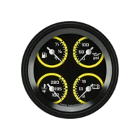 Classic Instruments® - AutoCross Yellow Series Quad Gauge